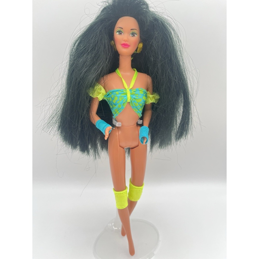 Vintage 1991 Rollerblade KIra Barbie Doll #2218 Mattel neon outfit Incomplete
